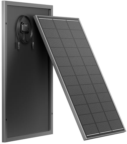 AFERIY Panneau solaire monocristallin 120 W 18 V 23 % d'efficacité avec verre trempé de 3,2 mm de garantie de 3 ans pour la maison, le camping, les systèmes hors réseau