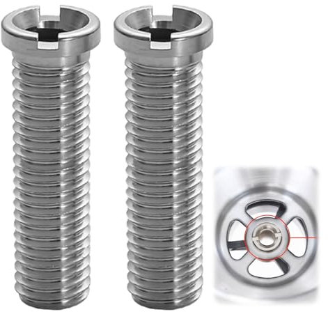 2 lavelli a vite cava, vite cava per valvole a cestello, M12 x 45 mm, in acciaio inox, vite cava da 45 mm, adatti per lavelli da cucina, lavelli a cestello, accessori per lavello, argentati