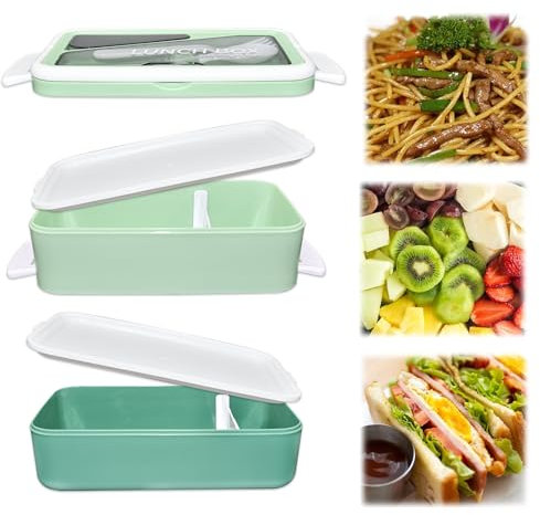 KYYGKY Contenitore per il Pranzo con Scomparti 1600ml Contenitori Ermetici per Alimenti con Coperchio Separato e Divisorio Rimovibile Schiscetta Pranzo Portapranzo Ufficio per Lavoro Scuola e Viaggio