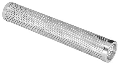 Runde Räucherbox aus Holz Zum Grillen, Raucharoma-Infuser, Premium-BBQ-Grill-Räucherbox, für Pellets und Chips – Ideal Zum Kochen und Grillen Im Freien (Länge 30,6 cm x Höhe 5,3