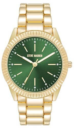 Steve Madden Frauen echtes kristallakentisches Armband Uhr