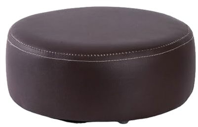 HTYUKFDG 10,6'' runder Ottoman-Pouf-Fußhocker aus Kunstleder, Ottoman-Fußstütze, Couchtisch, niedriger Hocker, moderner Boden-Fußhocker für Sofa, Kissen, Couch