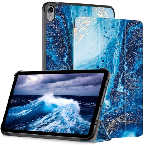 HEISHAYU Hülle für iPad (A16) 11. Generation (2025) 11 Zoll/iPad 10. Generation (2022) 10,9 Zoll,Schutzhülle mit Auto Schlafen/Wachen Funktion (Wellen Blau)