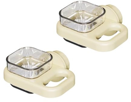 Vogelfutterspender, 2 Stück Plastik Vogelfutter Wasserschalen Becher Käfigzubehör für Papagei, Sittich, Wellensittich, Nymphensittich (Weiß)