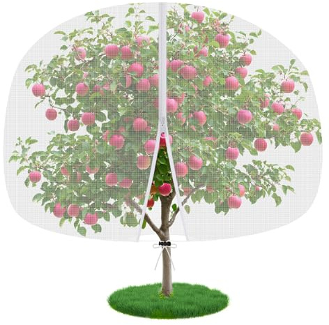 CAKKVDE 1 Pack Fruit Tree Netting, Bird Netting for Garden, Insect Mesh Net with Drawstring, Plants Fine Mesh Cover Nets for Vegetables Fruit Strawberry Bush (180x220cm)