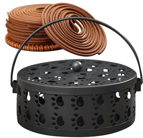 Outdoor Incense Holder, Heat Resistant Portable Metal Burner with Cat Claw Cutout Tray Anti Slip Stand for Yoga Meditation Spa Room Patio Camping Table Relaxation Decor, 13.5x6cm