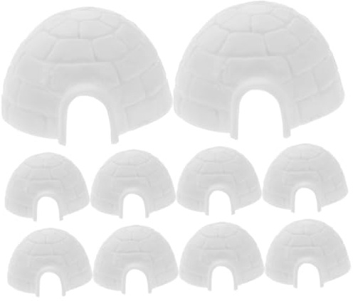 HONITANO 10 Stück Animal Model Arktische Spielzeuge Iglu Figuren Eisfigur Polar- - Realistisch Groß Spielzeugfigur Mini Toy House Figur Plastik Weiß