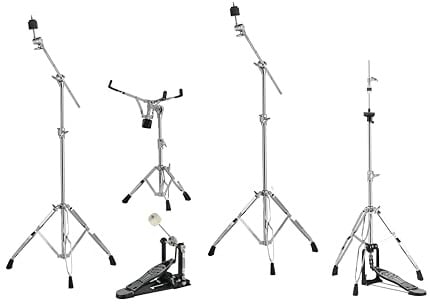 Gretsch Hardware Explorer GR-G2Pack – Komplettes Drum Hardware Set 5-teilig - 2x Galgenbeckenständer - Snareständer - Hi-Hat-Ständer - Single Pedal – leicht und stabil