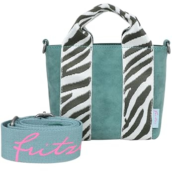 Fritzi Bini Umhängetasche Kunstleder Damen Crossbody Handtasche Festival City vegan verstellbarer Webbing-Gurt 15,5 x 20 x 7 cm – Schwarz, Grün, Pink, Beige, Gelb