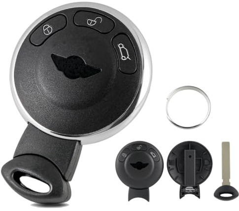 3 Button Smart Car Key Case Shell for BMW Mini Cooper 2006 - 2013 | Fits Mini r56 key fob, spare key repair case, replace worn key buttons, Mini keyfob replacement housing
