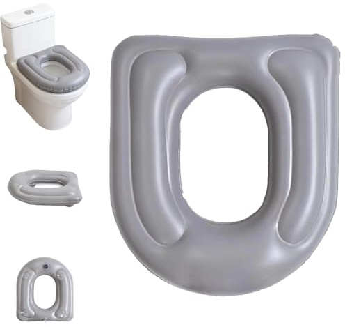 Universal Inflatable Travel Toilet Seat Riser,Comfortable Portable Toilet Seat Cover for Travel,Tear Resistant Soft Raised Toilets Seats with Suction Cup for Seniors, Adults, Elderly, Disabled