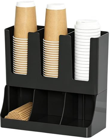Organizer per caffè con supporto a parete, grande capacità | Accessori e organizer per bar, tazze, coperchi, cialde, pacchetti, tè, zucchero, condimenti, sciroppo, dispensa domestica