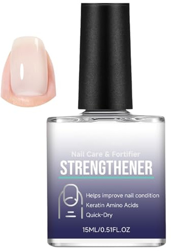 Nail Strengthener, Extra Strong Nail Care Ridge Filling Strengthener, Nail Hardener for Weak Damaged Nails, Nail Ridge Filler - Glossy Nail Care Oil for Smooth-Looking Hands & Feet Nails 15ml