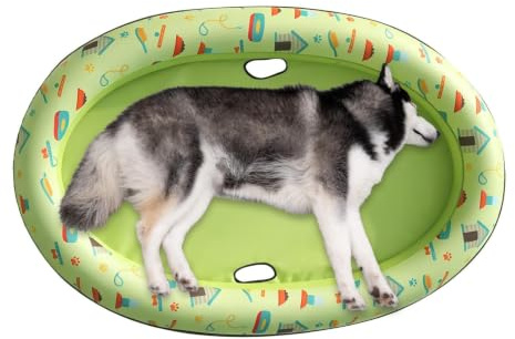 Generico Colchoneta de piscina para perros Colchón inflable de PVC | Flotador impermeable antivuelco para perros de talla pequeña y mediana cachorros playa lago río