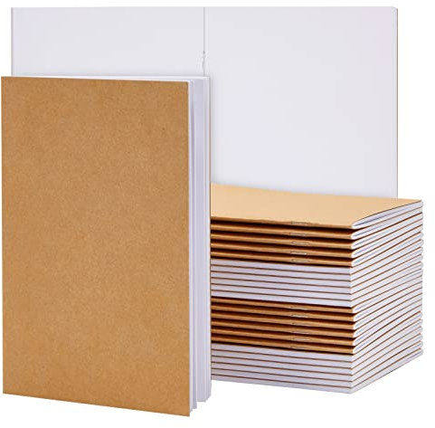 Paper Junkie Notizbücher mit Kraftpapier-Cover, Unliniert, Skizzenheft, Kladde, 14 x 21,6 cm, Braun, 24 Stück