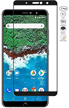 HERCN (1 Pack) BQ Aquaris X2,X2 Pro 5.65 Protector de Pantalla, Cobertura Completa Pegamento Completo 9H Dureza Vidrio Templado Protector de Pantalla para BQ Aquaris X2,X2 Pro Smartphone (Negro)