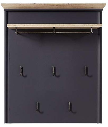Froschkönig24 Jasmin Garderobenpaneel Paneel Wandgarderobe Garderobe Graphit/Eiche