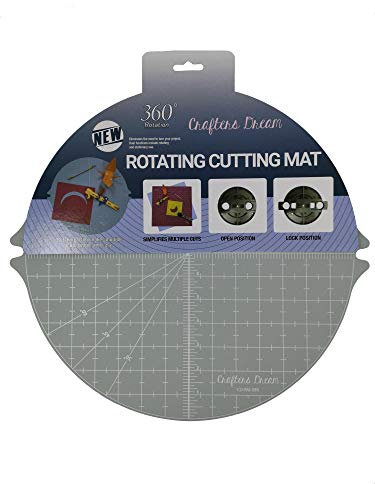 Crafters Dream 360º graue, selbstheilende, rotierende Schneidematte, rund, 35,6 cm