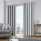 Fusion Whitworth Stripe Eyelet Lined Curtains, Grey, 66 x 90 Inch