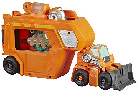 Transformers Playskool Heroes Rescue Bots Academy Command Centre Wedge - Converting Action Figure Toy with Trailer and Light-Up Accessory