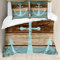 ABAKUHAUS Anker Bettwäsche Set für Doppelbetten, Nautical Rustic, Weicher Microfaserstoff Allegigeignet kein Verblassen, Pale Blue Brown Teal