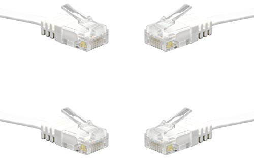 Cat6 Ethernet Patch Cable Short, Ancable 4-Pack 6 Inch Flat Ethernet Cable, Computer LAN Cable with Snagless RJ45 Connectors (White)