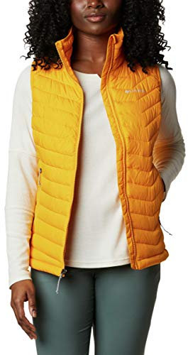 Columbia Women's Powder Lite Vest, Puffer Vest Body Warmer, Bright Marigold, Size S