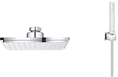 Grohe Euphoria Cube 152 Brausen und Duschsysteme Kopfbrause, chrom, 27705000 & Euphoria Cube Brausen- und Duschsysteme Handbrause (mit Wandhalter, 1 Strahlart, mit Durchflusskonstanthalter) 27703000