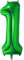 Oblique Unique® Folien Luftballon mit Zahl Nummer 0-9 Folienballon für Kinder Geburtstag Jubiläum Silvester Party Deko Ballon Grün - Zahl wählbar (Nr 1)