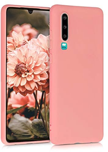 kwmobile Hülle kompatibel mit Huawei P30 Hülle - weiches TPU Silikon Case - Cover geeignet für kabelloses Laden - Koralle