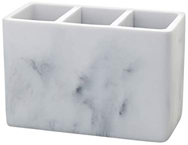 Zenna Home Corin Bath Accessory, Resin, Marble Grey, Vanity Organizer