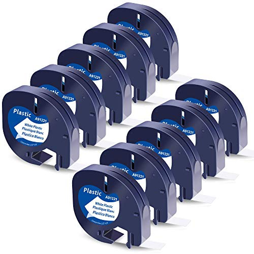 10x kompatibel mit Dymo Letratag Etikettenband 12mm x 4m für LT‑100H