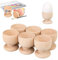 Smart Planet - Ensemble de 6 coquetiers en Bois Non traité à Peindre. 6 pièces à décorer avec des Couleurs Vives pour Pâques - décoration - Bricolage pour Enfants