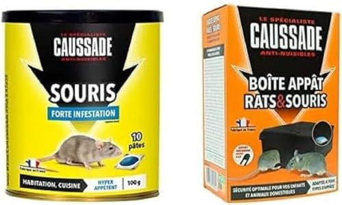 Caussade KIT Rats/Souris Appâts + Boîte Appât