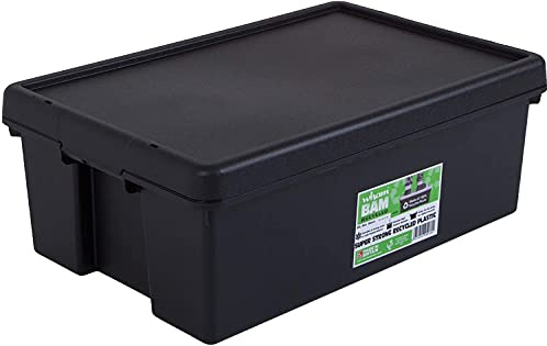 Wham 8 x Bam Heavy Duty Recycling Box 36 Litres with Lid 59.5 x 39 x 21.5 cm Black
