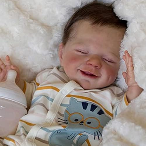 iCradle Reborn Baby Puppe - 22 Zoll 55 cm Ganzkörper Silikon Vinyl Junge - Lebensechte Neugeborenen Puppe für Kinder