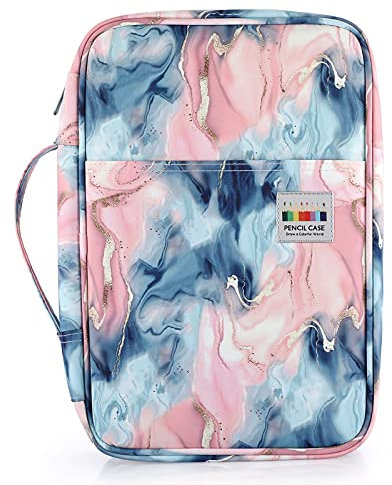 SUMTree Trousse de Crayon de Couleur pour 300 Crayons ou 204 Feutres Grande Capacité Sac à Crayons pour lécole et Bureau avec Grande Capacité (Rose)