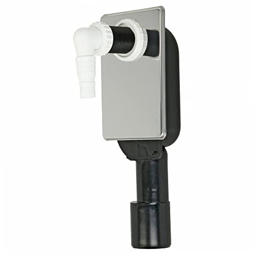 Sifone da incasso, DN40/50 mm, versione lunga, da incasso, per lavatrici e lavastoviglie, in acciaio inox