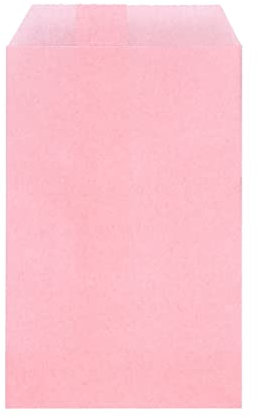 Quotidian Rose Pâle Plat Grand Papier Sulfurisé Sacs 5 x 7 (13 x 17,8cm) Paquet de 100 - Petites Friandises Mariage Confettis Lancer