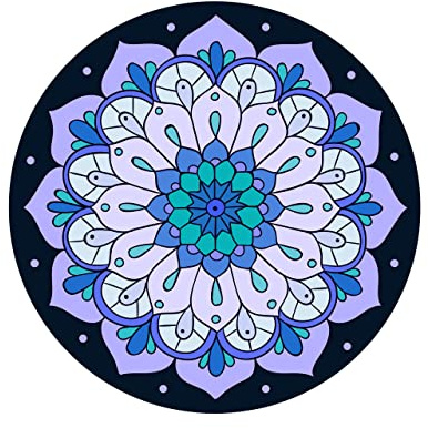 Keolorn Runde Meditations-, Pilates-, Yogamatte, Luxus-Wildleder, große Yogamatte, Naturkautschuk, rutschfeste Unterseite, geeignet für Meditation, Stretching, Fitnessübungen, zu Hause und im Freien.