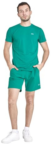 Sportkind Jungen & Herren Tennis, Training, Sport Shorts Regular Ultraleicht, hochelastisch, atmungsaktiv, UV-Schutz, smaragd grün, Gr. L