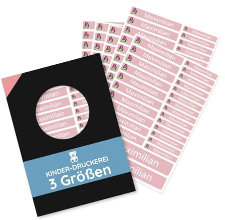 130 Stück personalisierte Namensaufkleber Set-Bögen Mini/Mittel/Groß - Spülmaschine geeignet/Wasserfest/Kratzfest für Innen und Außen (Rot, Set 130 Stück)