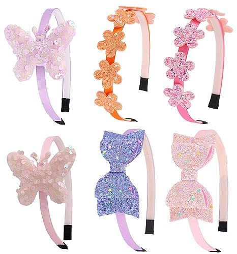 Ooosonlu - girl headband with bow, toddler girl headband, glitter headband for girl, toddler girl headband