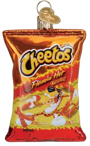 Old World Christmas Flamin' Hot Cheetos Glass Blown Ornament for Christmas Tree