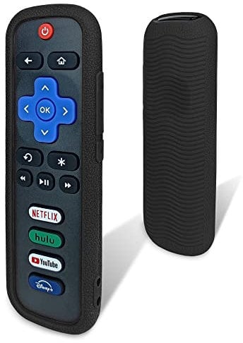 Protective Cover for Roku Remote - Environmentally Friendly Silicone Material, Drop-Proof, Dust-Proof, Washable, Compatible with Most Models of Roku Voice Remote Skin, Roku TV Remote Case (Black)