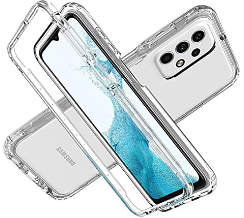 LXHGrowH Funda para Samsung Galaxy A23 5G / 4G, Carcasa Completa Anti-Shock [360°] Full Body Protección, Fundas Anti-arañazos Protector de Pantalla Incorporado - Cover Antigolpes Doble [Transparente]