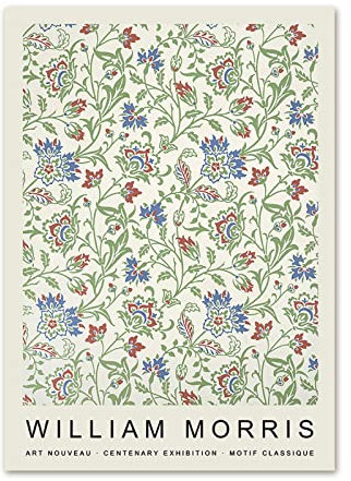 XCPORA Vintage William Morris Poster Blumenpflanze Wandkunst William Morris Drucke William Morris Leinwand Malerei Home Wanddekoration Bild 50x70cm Kein Rahmen