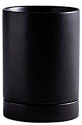 VIXPET Chopstick holder with drain tray Kitchen tableware storage chopstick holder Ceramic round chopstick cage chopstick holder Household color glaze-Black