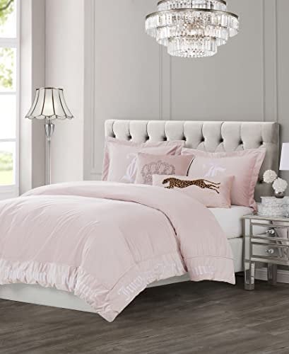 Juicy Couture - Bettdecken-Set – Gothic-Design-Bettwäsche – Doppelbett – 2-teiliges Set beinhaltet (1) 228,6 x 172,7 cm Bettdecke und (1) 50,8 x 66 cm Kissenbezug – knitterfrei –