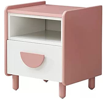 HASMI Table de Chevet Table de Chevet for Chambre à Coucher for Enfants Apparence Rose et Blanche Mignonne adaptée à la Chambre d'une Fille d'enfant, 15,7 × 14,5 × 18,5 Pouces Chevet de lit